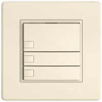 UP-KNX-Taster RGB EDIZIO.liv SNAPFIX® Temperaturfüh.o.LED 3×Taste 1-Tbed.cr