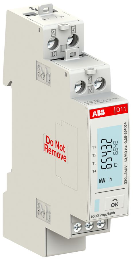 Compteur d'énergie AMD ABB D11 15-M 40 1L 40A tarif double S0 1UM MID