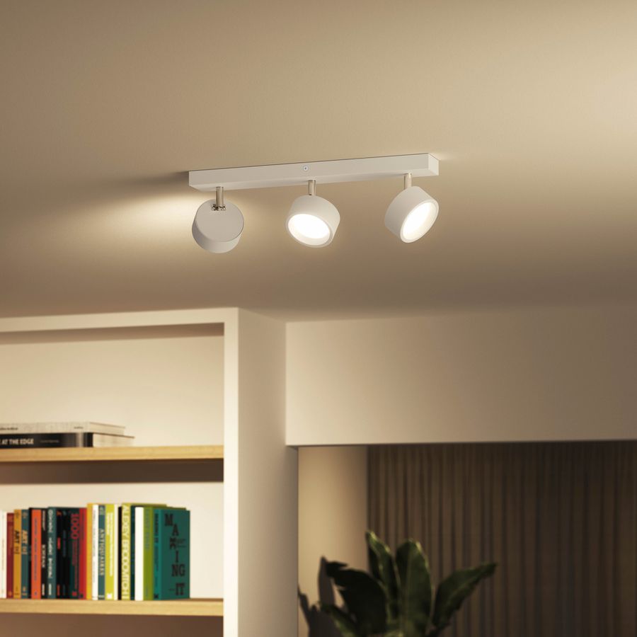Spot LED Philips Bracia 16.5W 1650lm 2700K 110° 430×80.5mm blanc 3×Spot