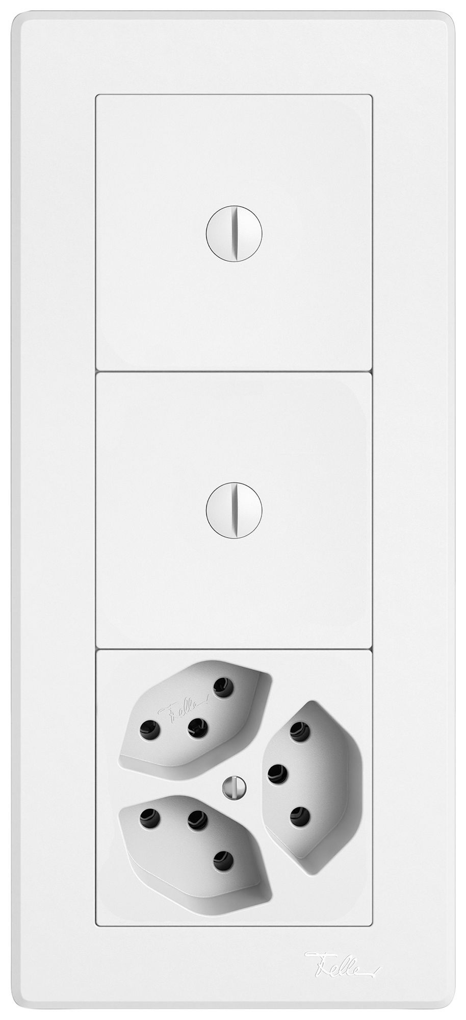 UP-Kombination EDIZIO.liv SNAPFIX® 1×3 96×216mm 2×blind+3×T13 weiss