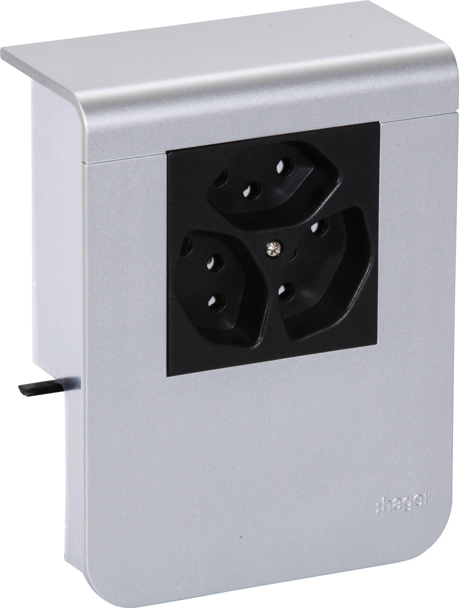 Supporto d'apparecchio Hager per SL20080 decorazione alluminio 3×T13