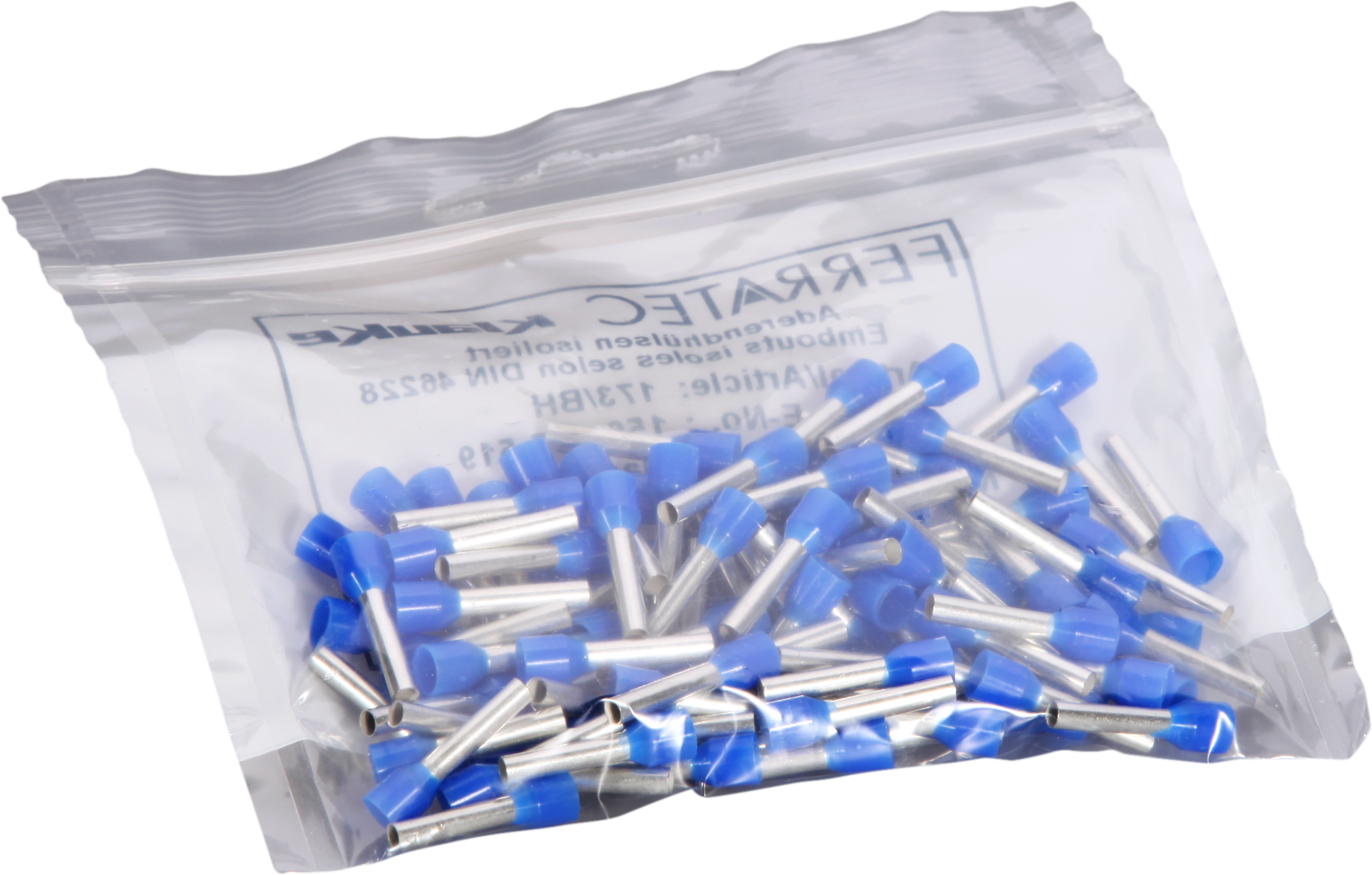 Embout de câble type A isolé 2.5mm²/12mm bleu