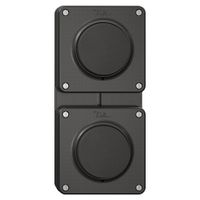 NUP-Kombination NEVO, 2×Druckschalter Schema 3/1L, schwarz