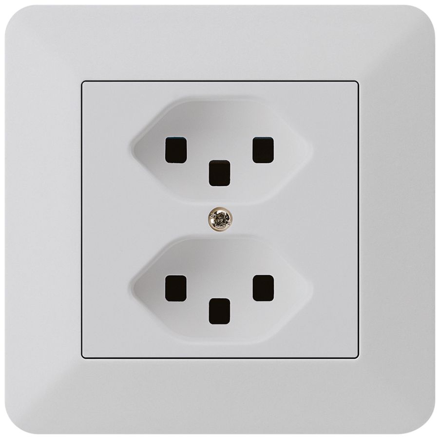 UP-Steckdose kallysto.trend 2×T23 hellgrau mit Steckklemmen