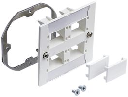 Frontplatte freenet 4×RJ45 weiss mit Adapterplatte