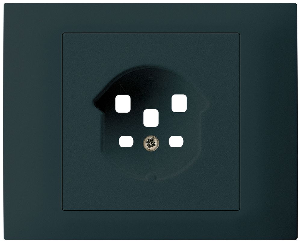 EB-Frontset Hager kallysto für Steckdose G3 1×T25 Abdeckrahmen steckbar schwarz