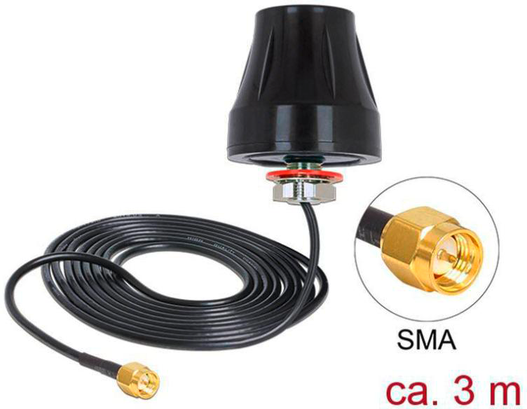 Delock LTE/HSPA/GSM Antenne,SMA-Stecker schwarz
