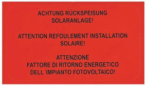 Etichetta UV per installazione PV 50×90mm tipo 1 rosso