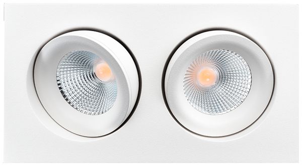 LED-Downlight SG Junistar Lux Square 2×7W 1240lm 940 IP20/IP44 42° DIM 175×95 ws