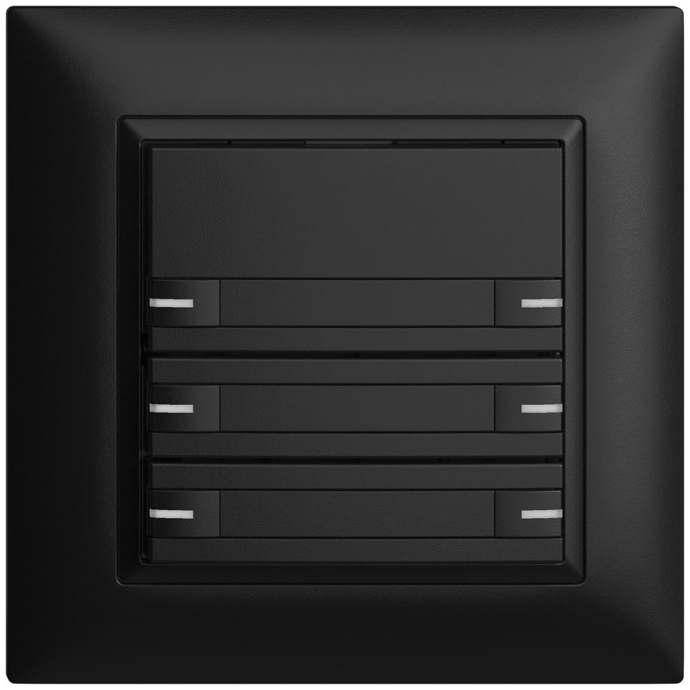 Poussoir ENC KNX 6× EDIZIOdue noir RGB avec LED avec insert papier