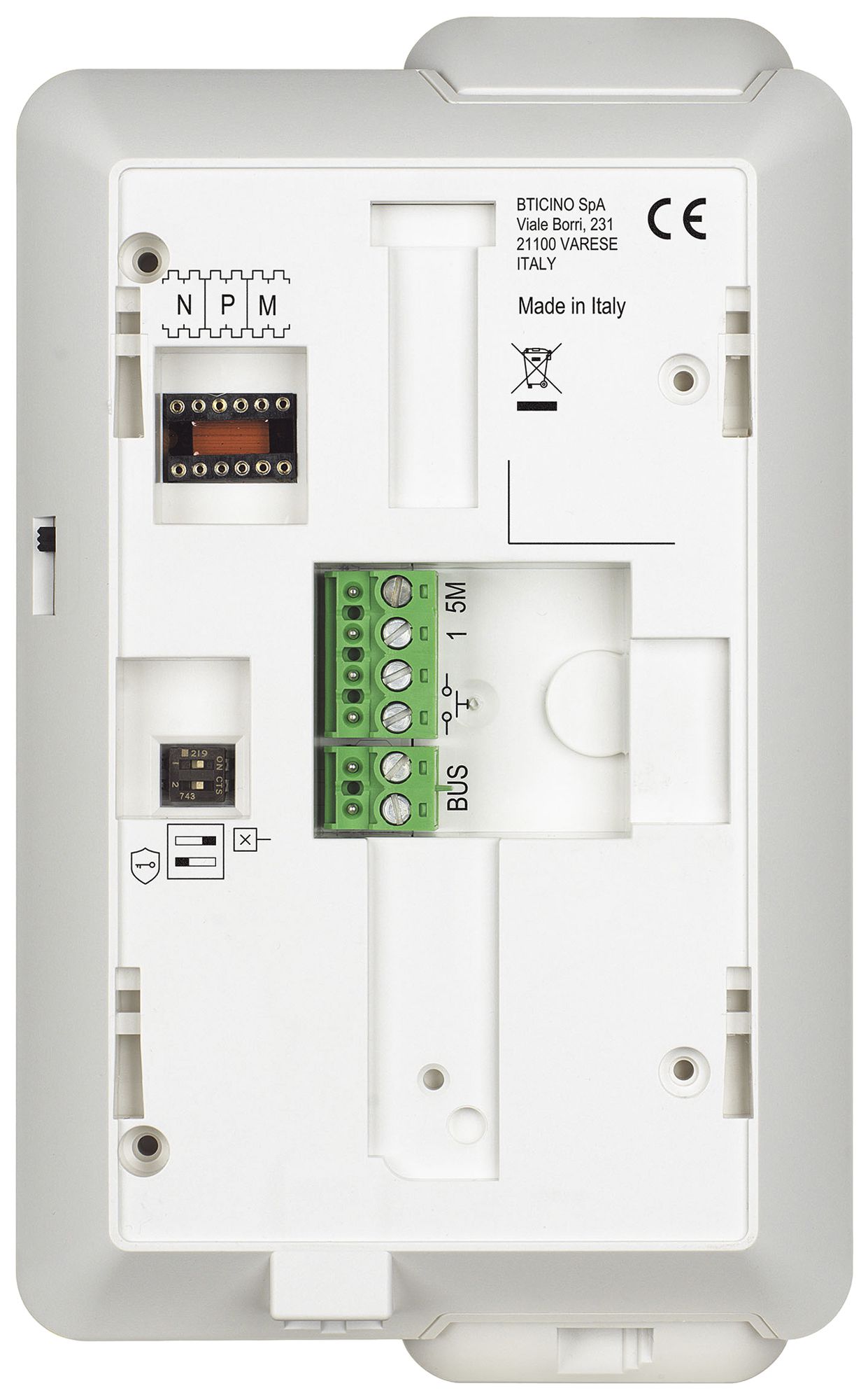 Poste intérieur audio Bticino CLASSE 100 A16M, 2 fils, blanc