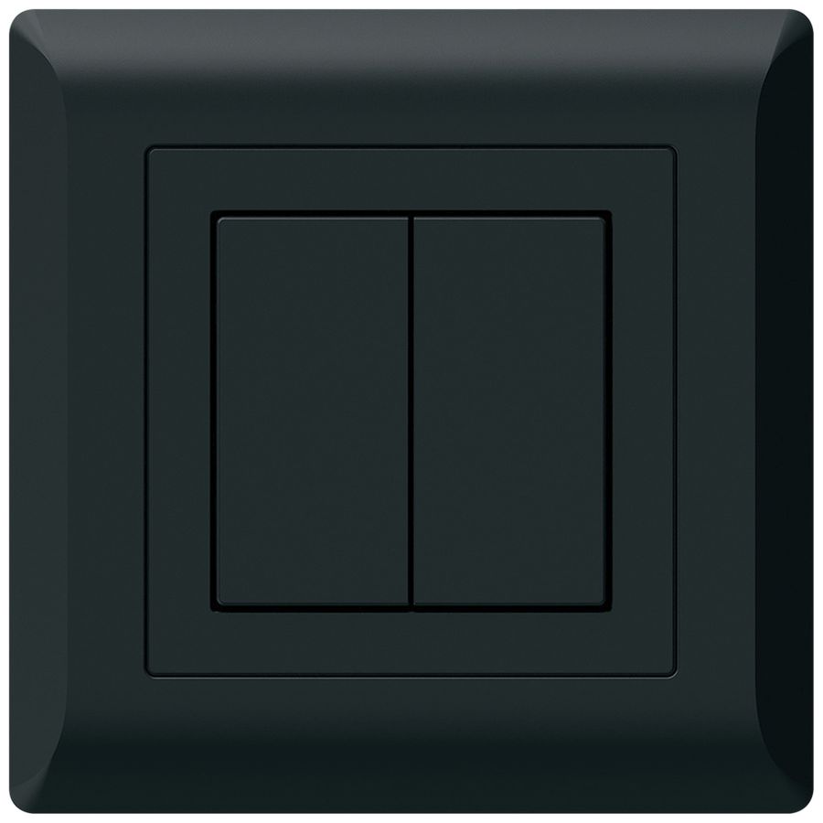 Poussoir KNX ENC Hager BA kallysto.line C double 92×92mm noir
