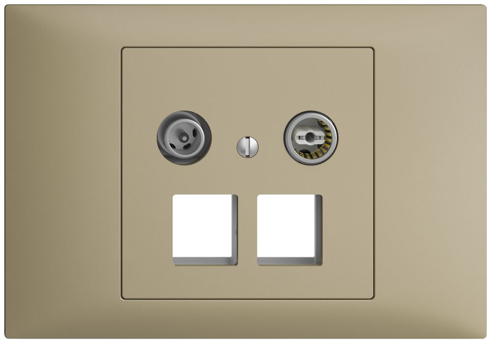 Prise multimédia 4dB INC Edue BKE, prise de dérivation, pour 2×RJ45 Keystone, sa