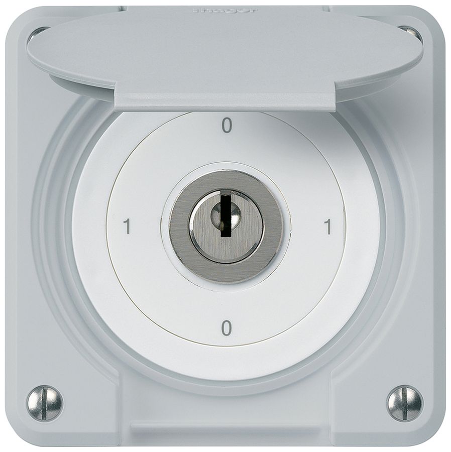 Interrupteur à clé ENC robusto IP55 avec clapet S0/2P gris pour combinaison