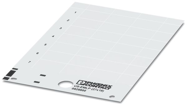 Kunststoffschild US-EMLP weiss 85.6×54mm, selbstklebend