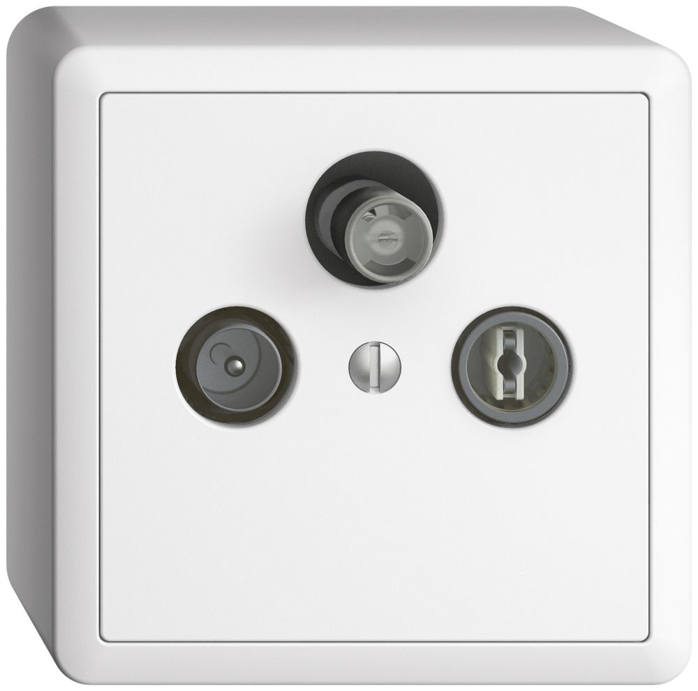 Prise d'antenne AP SAT DB52 EDIZIOdue blanc, avec IEC/F