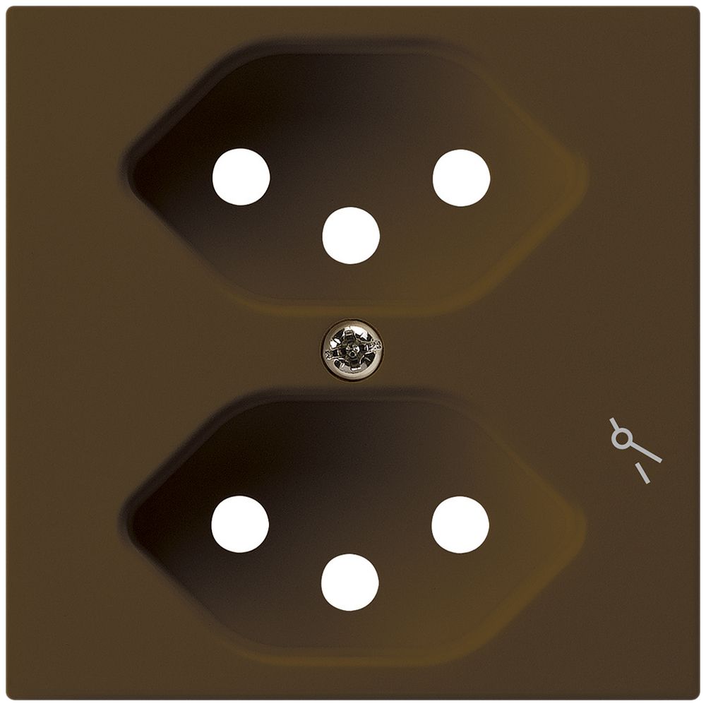 Placca frontale kallysto 2×T13/1 60×60mm marrone per presa 2×T13/1