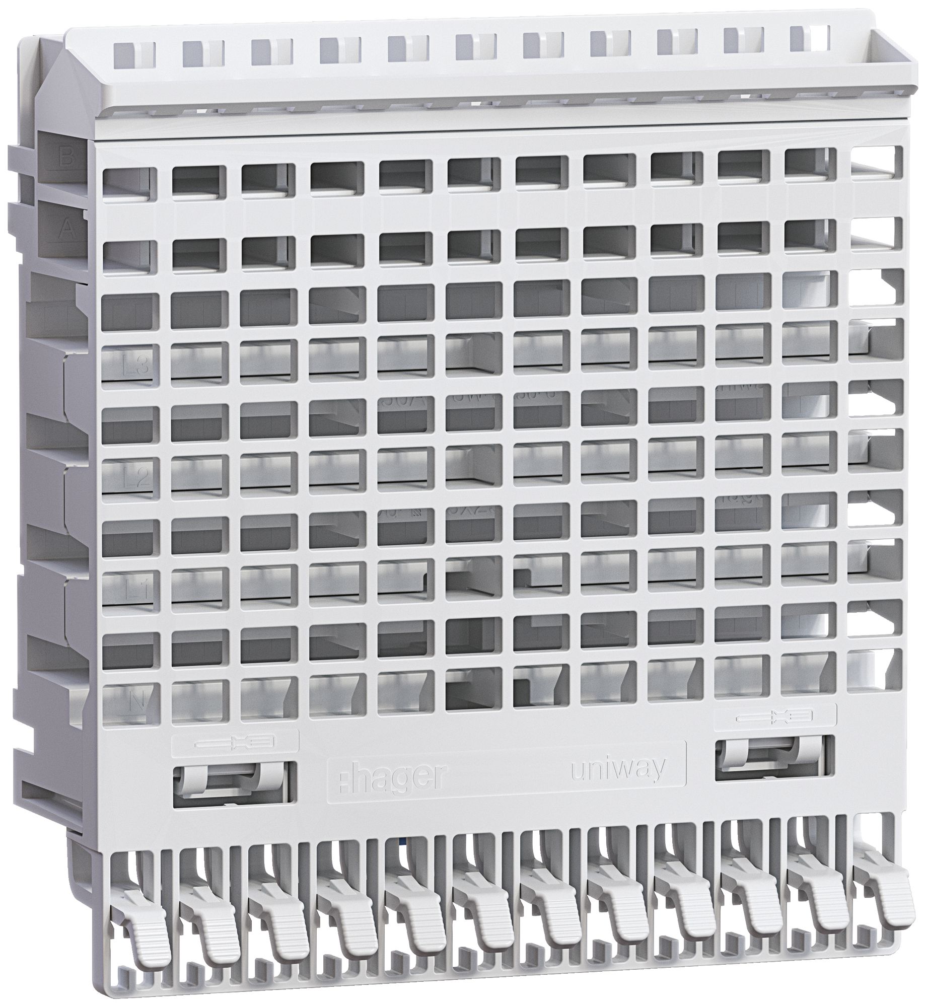 Zoccolo a innesto Hager uniway 250A 108mm 12 posti per barre 25×3mm