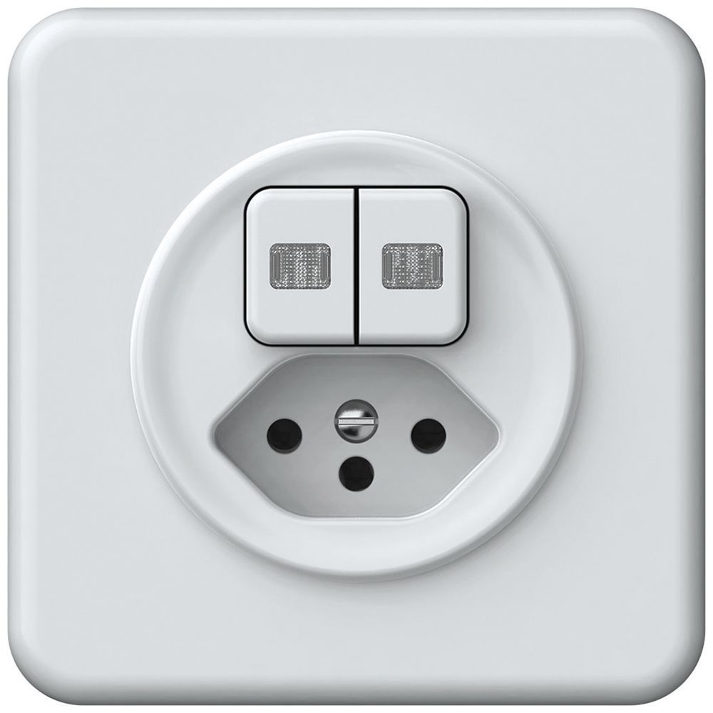 Combinaison ENC origin 2×touches 2×lum.2CO+T13 1P 0<1 10A 230V 92×92mm blanc