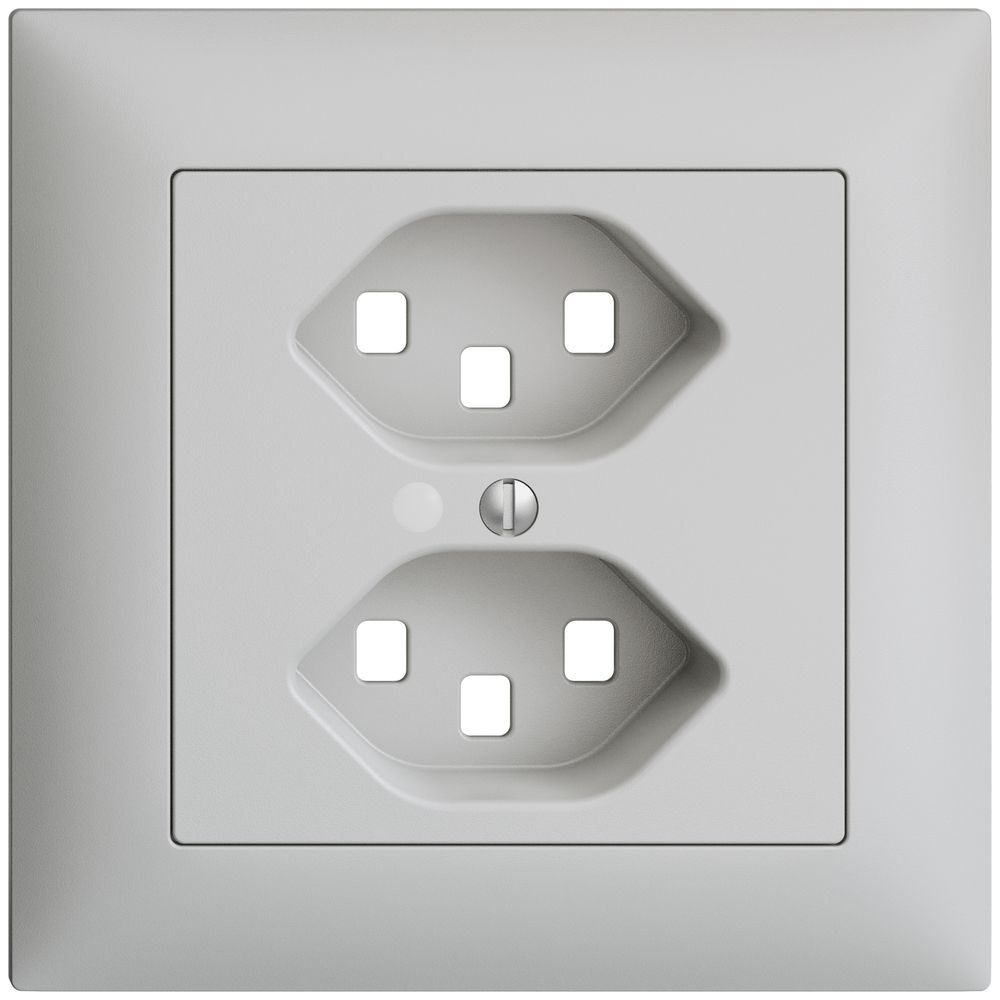 UP-Frontset EDIZIOdue hellgrau 88×88mm 2×T23 mit Linse