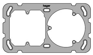 Befestigungspl. I-I Hager horiz. 77×137mm für FA6/M3/XLR+3×T13