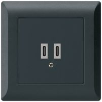 Prise de charge USB ENC Hager kallysto.line C-C 20W 5V 92×92mm noir