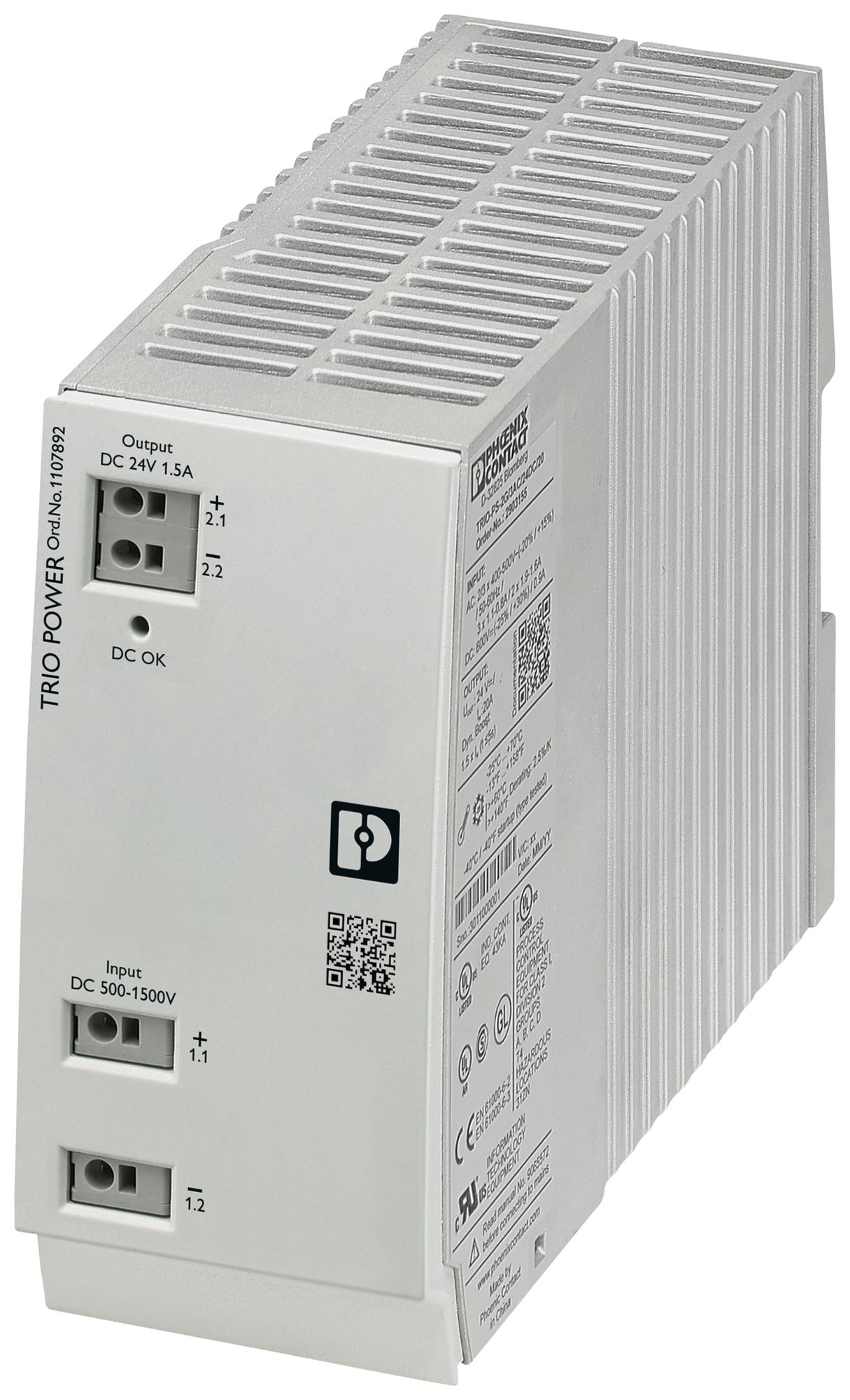 Schaltnetzteil PX TRIO-PS-2G/1500DC/24DC/1.5 DC/DC IN:1500V OUT:24V