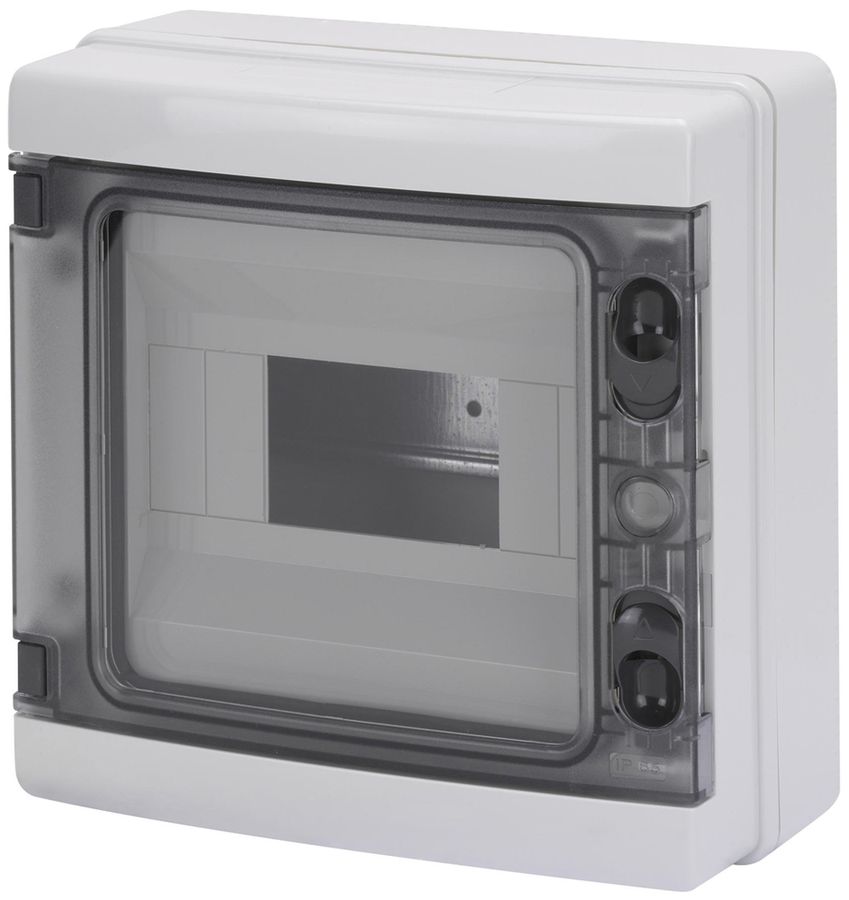 Tableau de distribution AP GEWISS 40CDK, 1 rangée 8UM, 215×210×100mm, IP65, gris