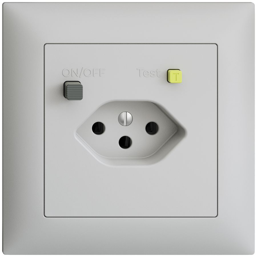 UP-Steckdose EDIZIOdue T13 FI 30mA FMI, hellgrau