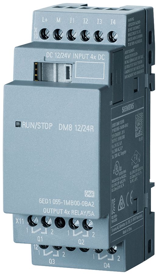 Modulo di estensione PLC Siemens LOGO!8 DM8 12/24R, 4ED/4UD