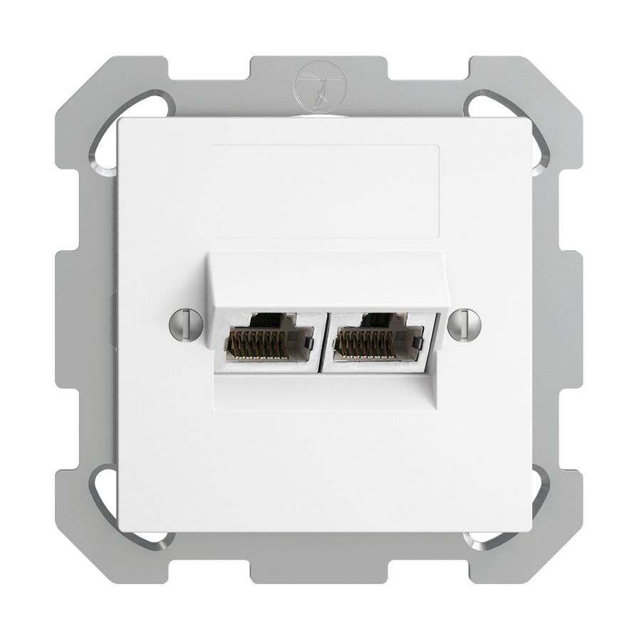 UP-Dose 2×RJ45/s 4P getr. EDIZIOdue weiss ITplus