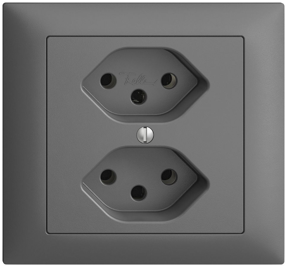 EB-Steckdose EDIZIOdue 2×T13 dunkelgrau