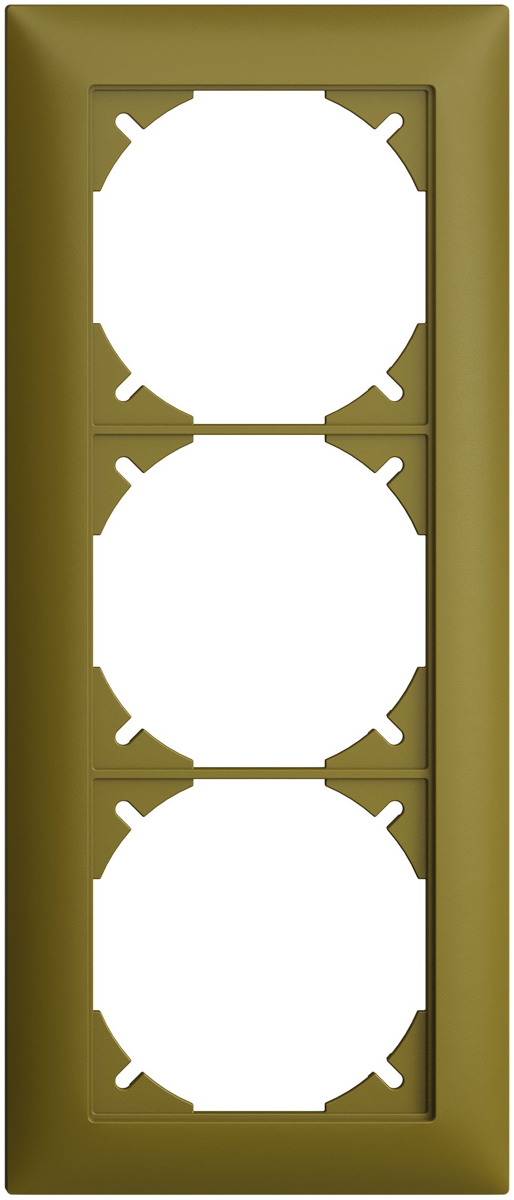 Cadre de recouvrement EDIZIOdue 1×3 olive