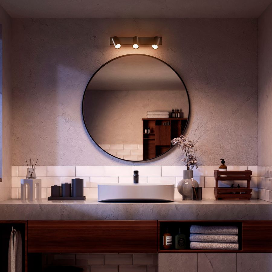 Spot Philips Idris GU10 3×5W IP44 442×119mm nero