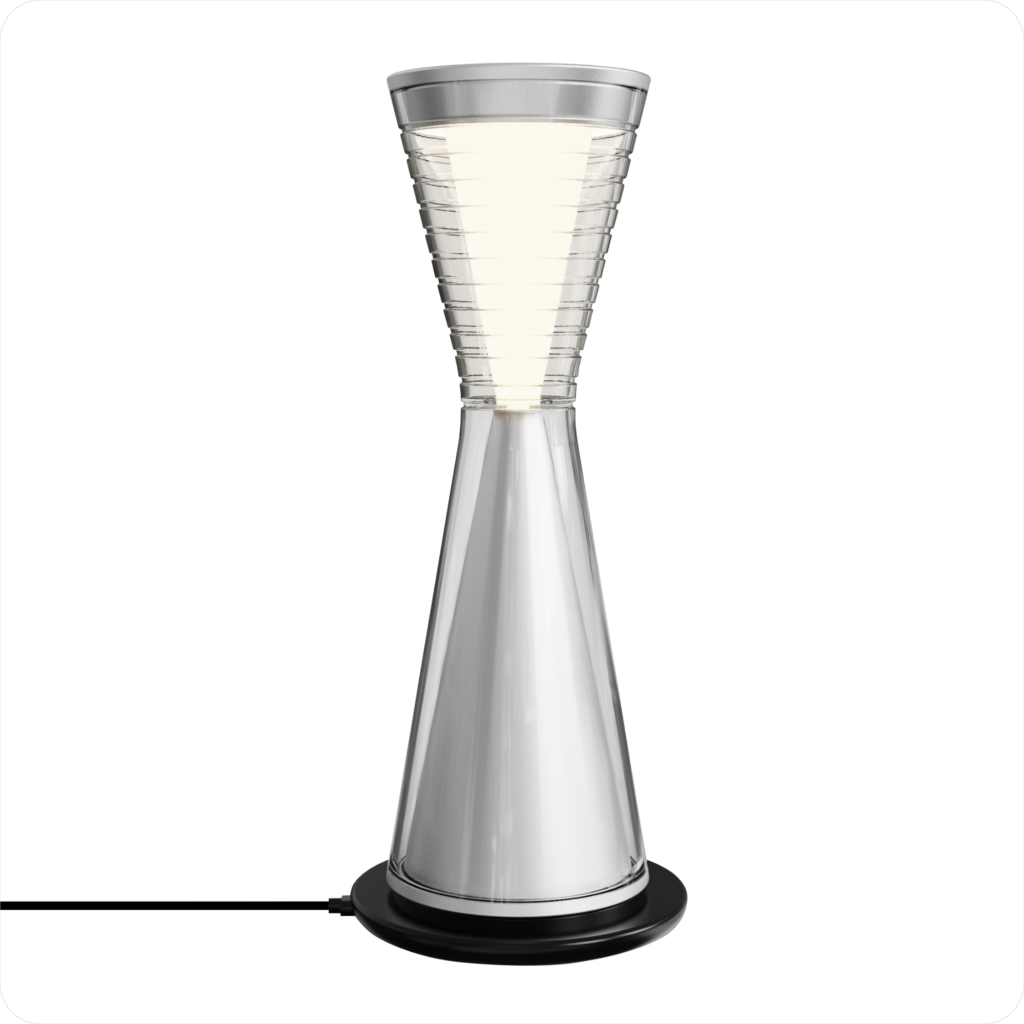Lampe de table à accu X8 by xoxo, 3W, 2700K, argent