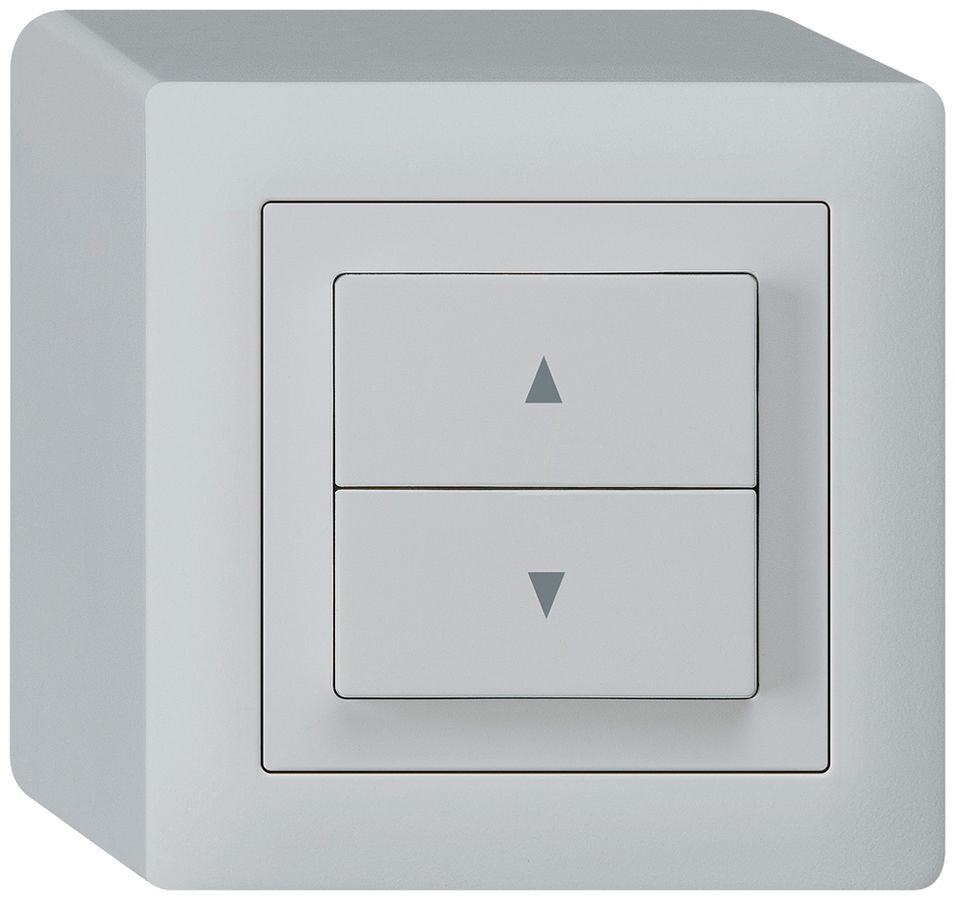 AP-Storenschalter kallysto hellgrau mit 2 Funktionstasten Steckklemmen