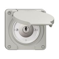 Interrupteur rotatif NEVO N.CO, 5/1L, a.serrure&2 clés, KS, 0-1-2-3, gris clair