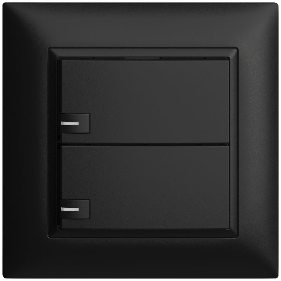 Poussoir ENC KNX 2× EDIZIOdue noir RGB avec LED