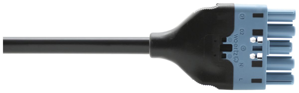 Anschlussleitung Woertz 49345/C2 5×2.5mm² 250V 20A 4m bl Buchse-Stecker Cca