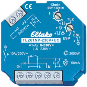 Timer per luce delle scale INS EltakoTLZ61NP 8…230V 1S 16A/250V 1…12min