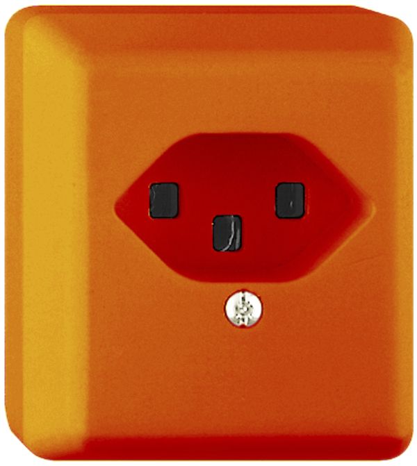 Prise AP FH T23 16A orange, bornes à vis