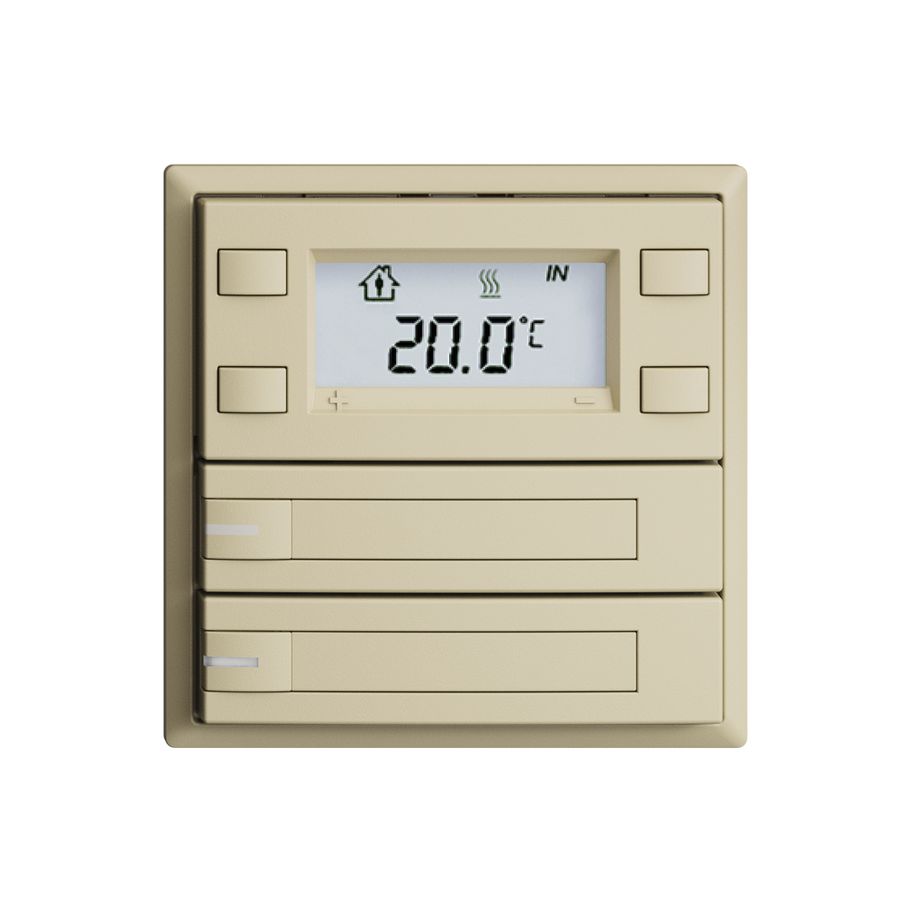 Poussoir RTH ENC KNX 2× EDIZIOdue F vanille, avec pap.+LED RGB