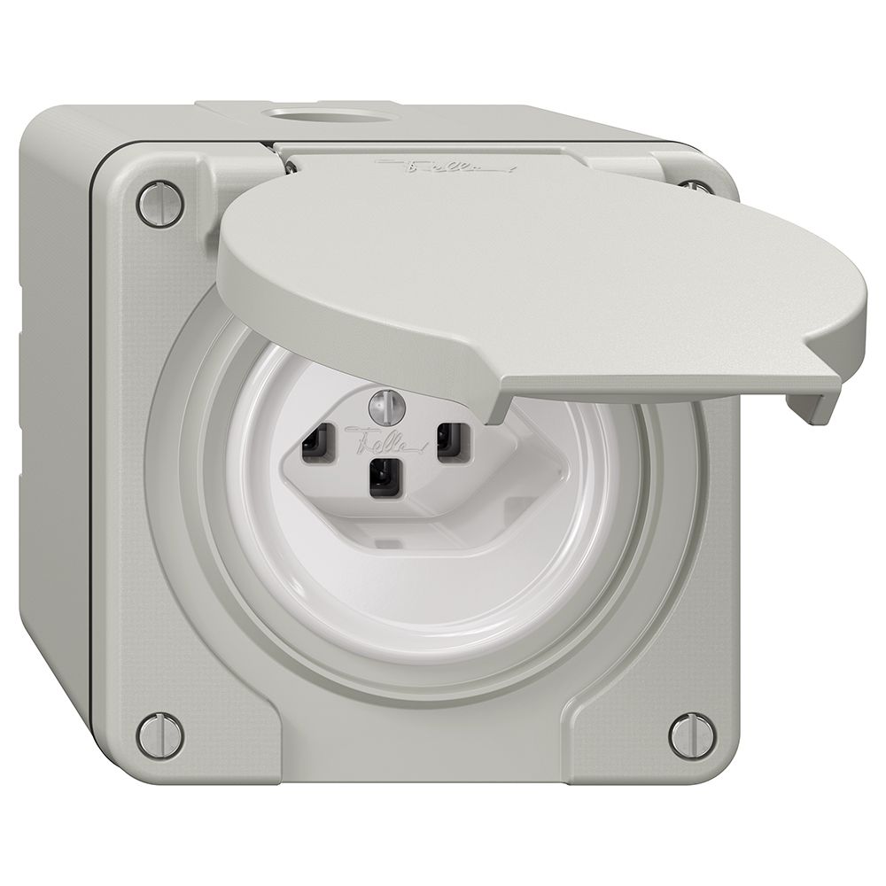 NAP-Steckdose NEVO, 1×T23, IP21, lichtgrau