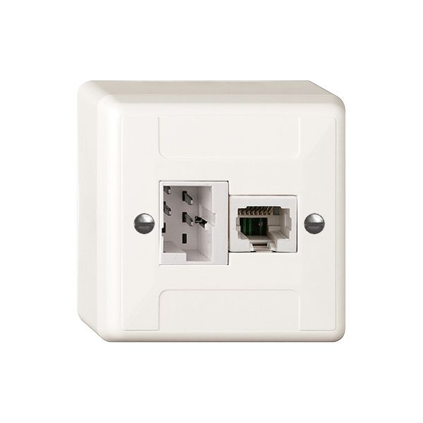AP-Anschlussdose X 1TT,1RJ45 weiss