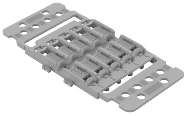 Befestigungsadapter WAGO mit Zugentlastung 10×4mm² Rastfuss grau
