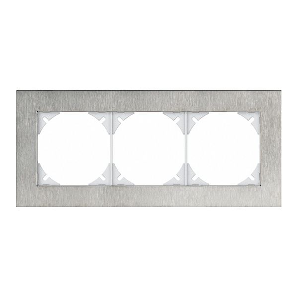 Abdeckrahmen EDIZIOdue prestige 1×3 chromstahl geschliffen