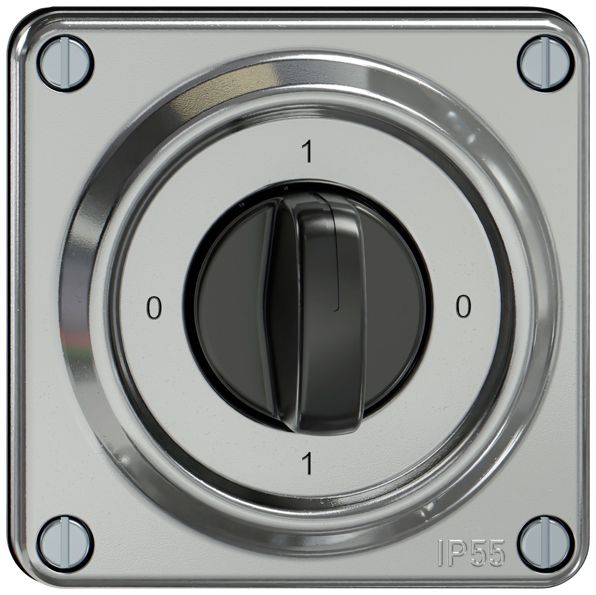 Drehschalter ELEMENT SNAPFIX® 2×1-polig 16A 400V 0-1-0-1 alu