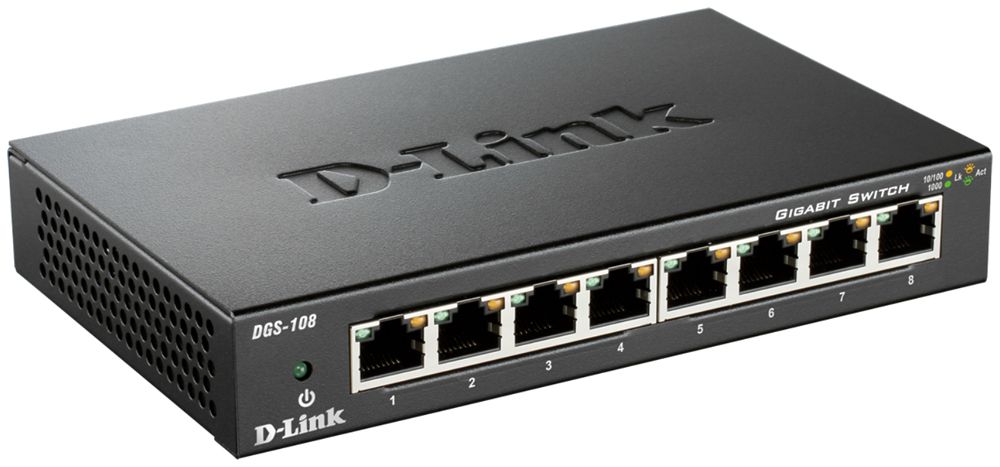 Switch D-Link DGS-108/E, 8-Port unmanaged Gigabit