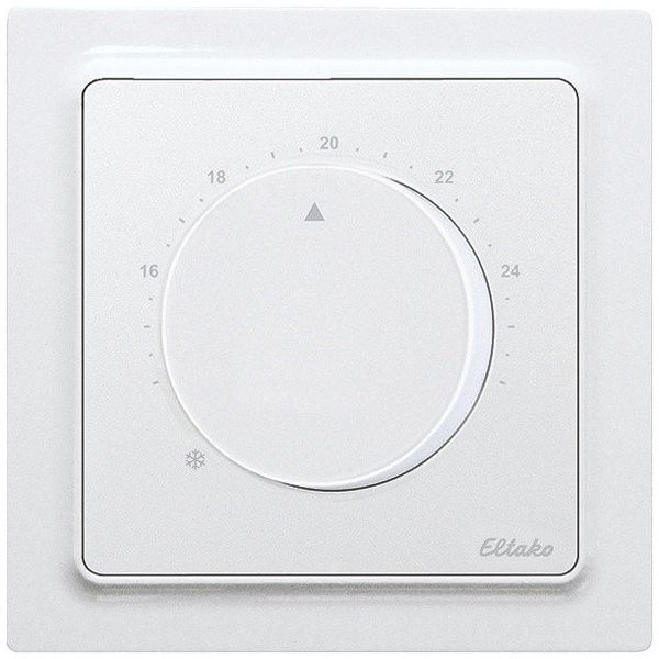 Termostato ambiente RF AP Eltako FTR55EHB, EnOcean, a batteria, bianco lucido