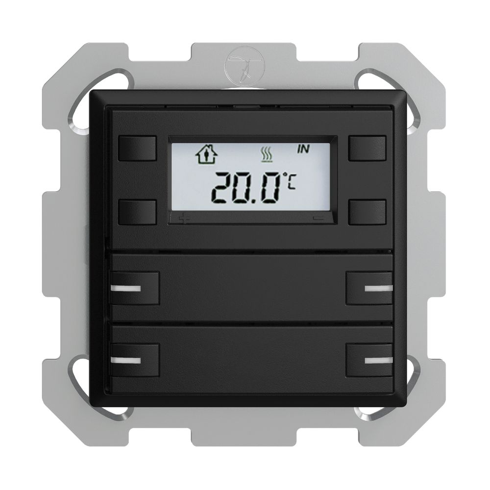 Pulsante RTH INC KNX 4×EDIZIOdue FM nero, con LED RGB